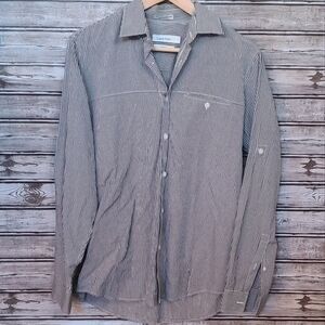 2 For $10 Calvin Klein Men's Black Button Down Slim Fit Shirt Size Small S